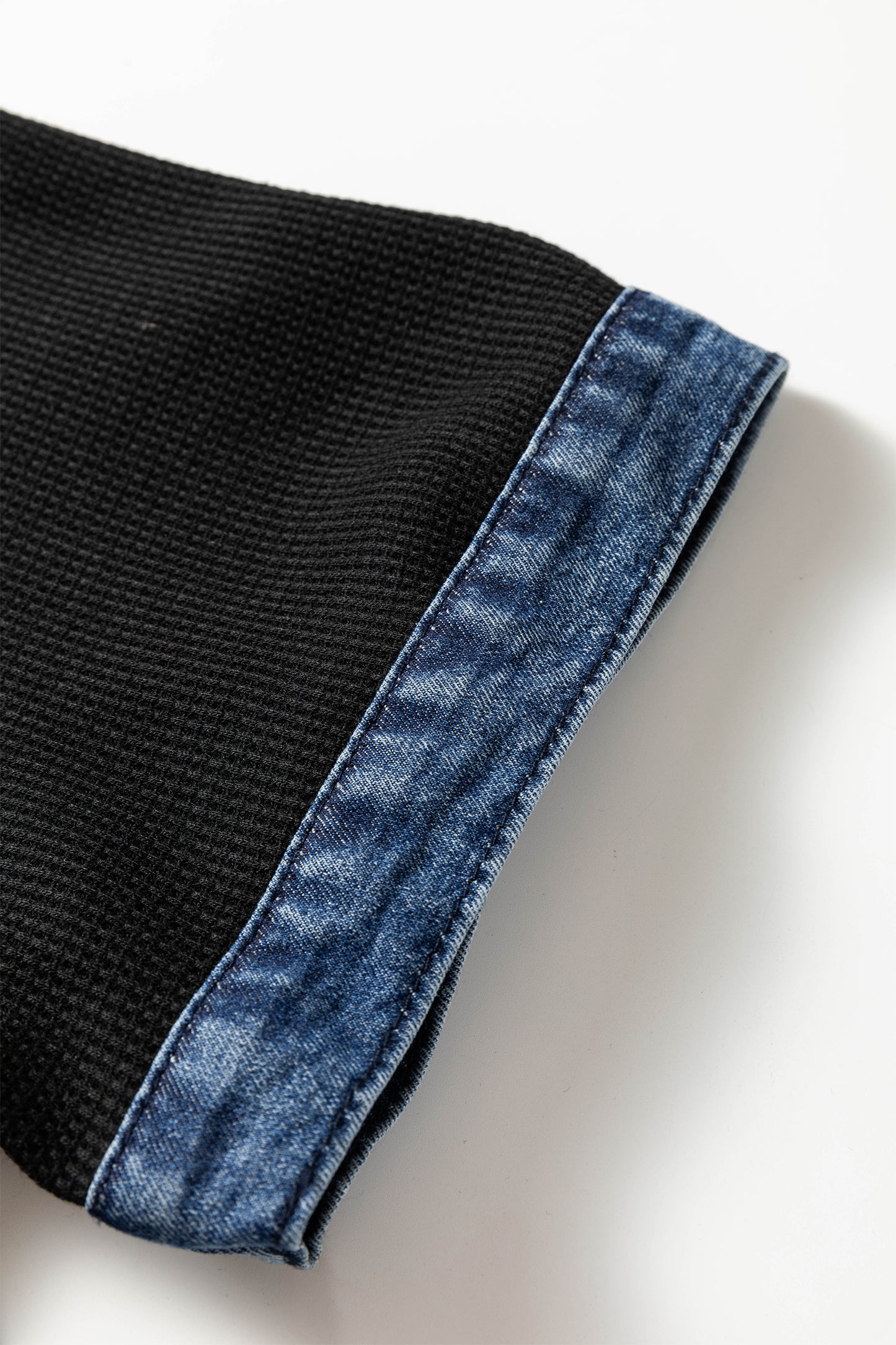 Black Colorblock Plus Size Denim Collar Shift Dress