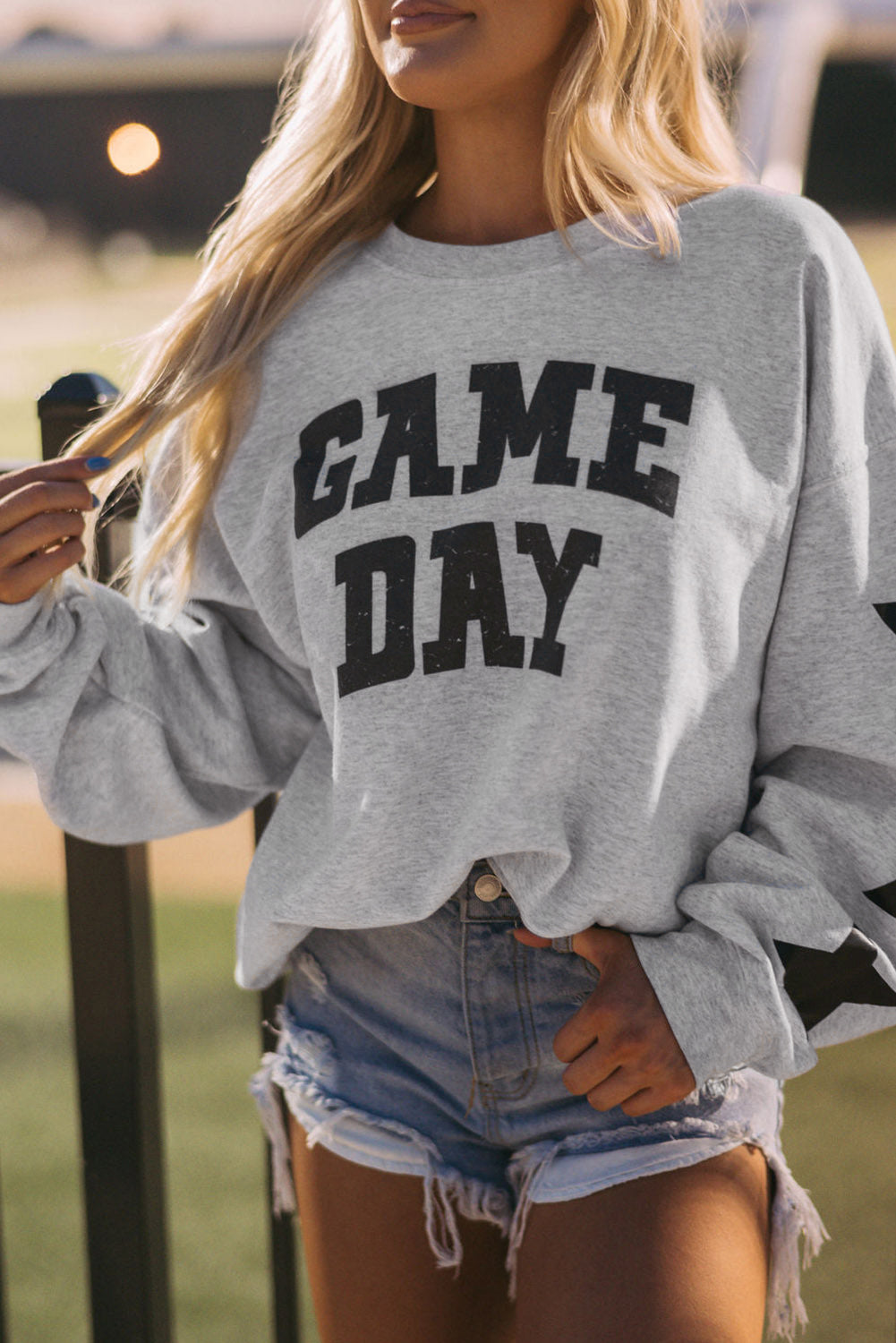 Game Day Graphic Rugby Football Season Sweatshirt