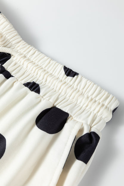 Polka Dot Lounge Set Crewneck Sweatshirt Jogger Set