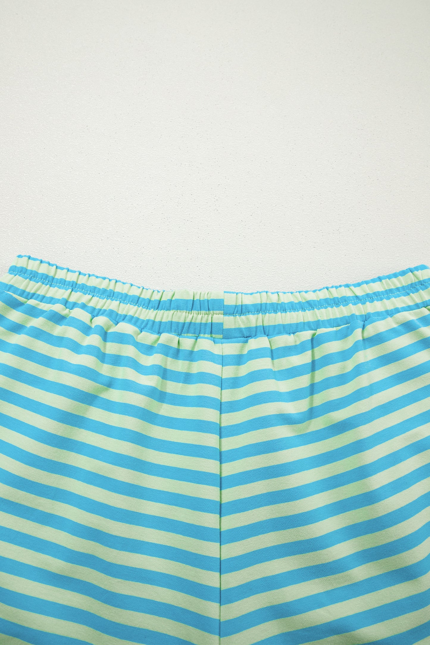 Striped Long Sleeve Pullover and Shorts Lounge Set