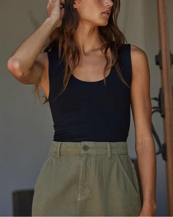 Seamless Double Layer Scoop Neck Sleeveless Tank Top