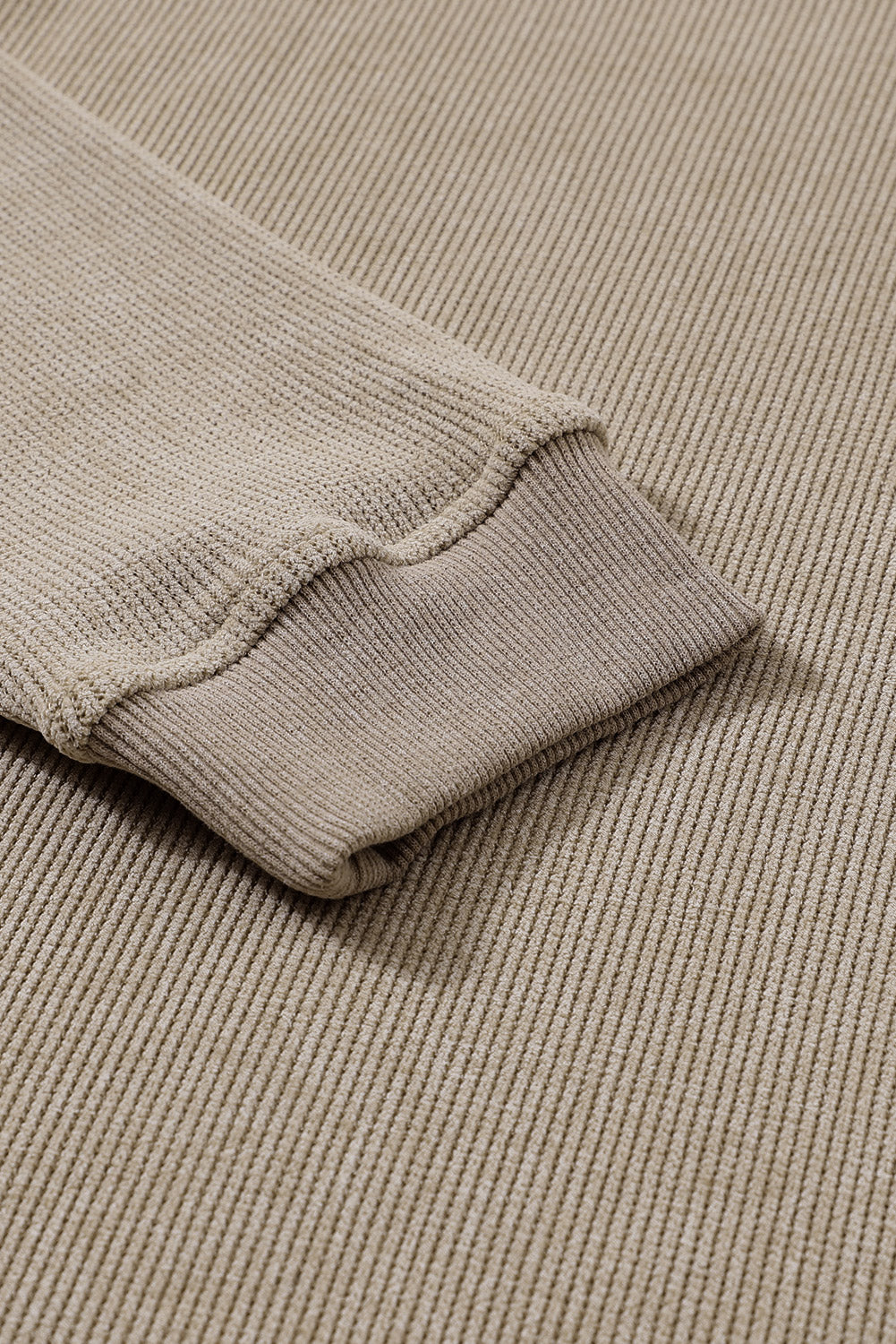 Ribbed Knit Pullover Sweatshirt Oversized Crew Neck