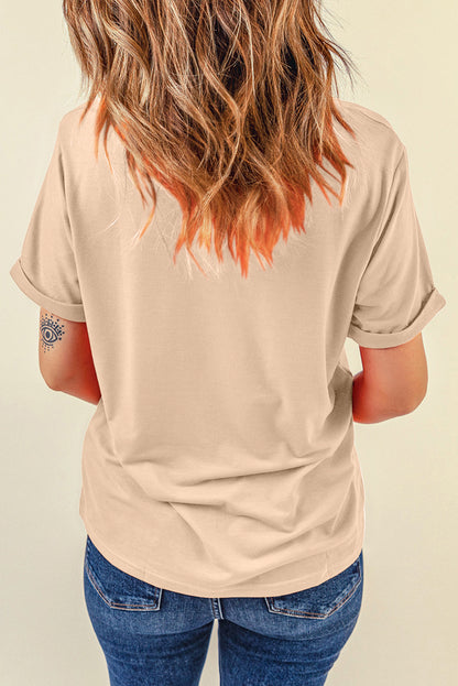 White Casual Crew Neck Short Sleeve Basic Tee