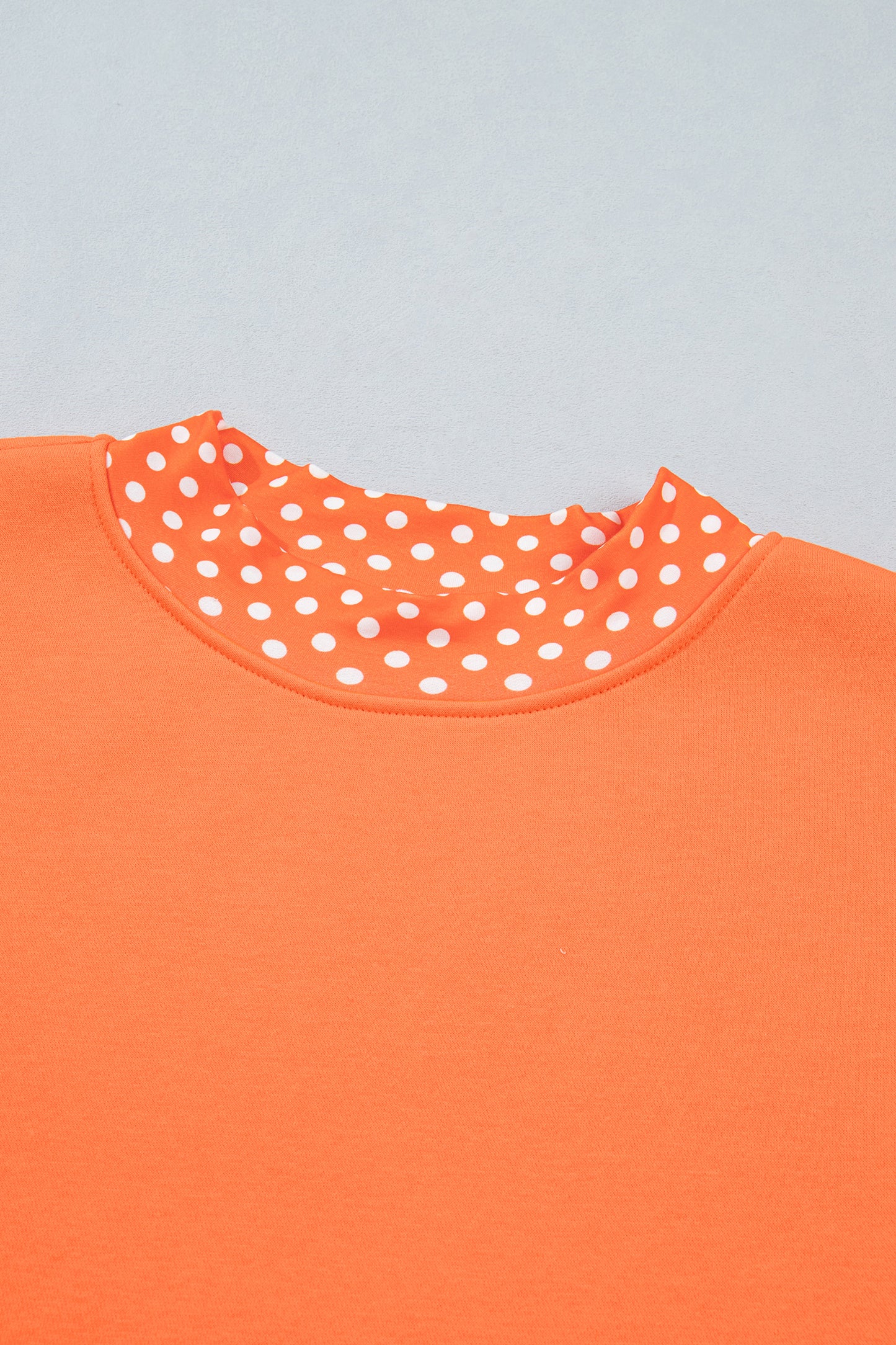 Red Polka Dot Trim Oversized Colorblock Sweatshirt