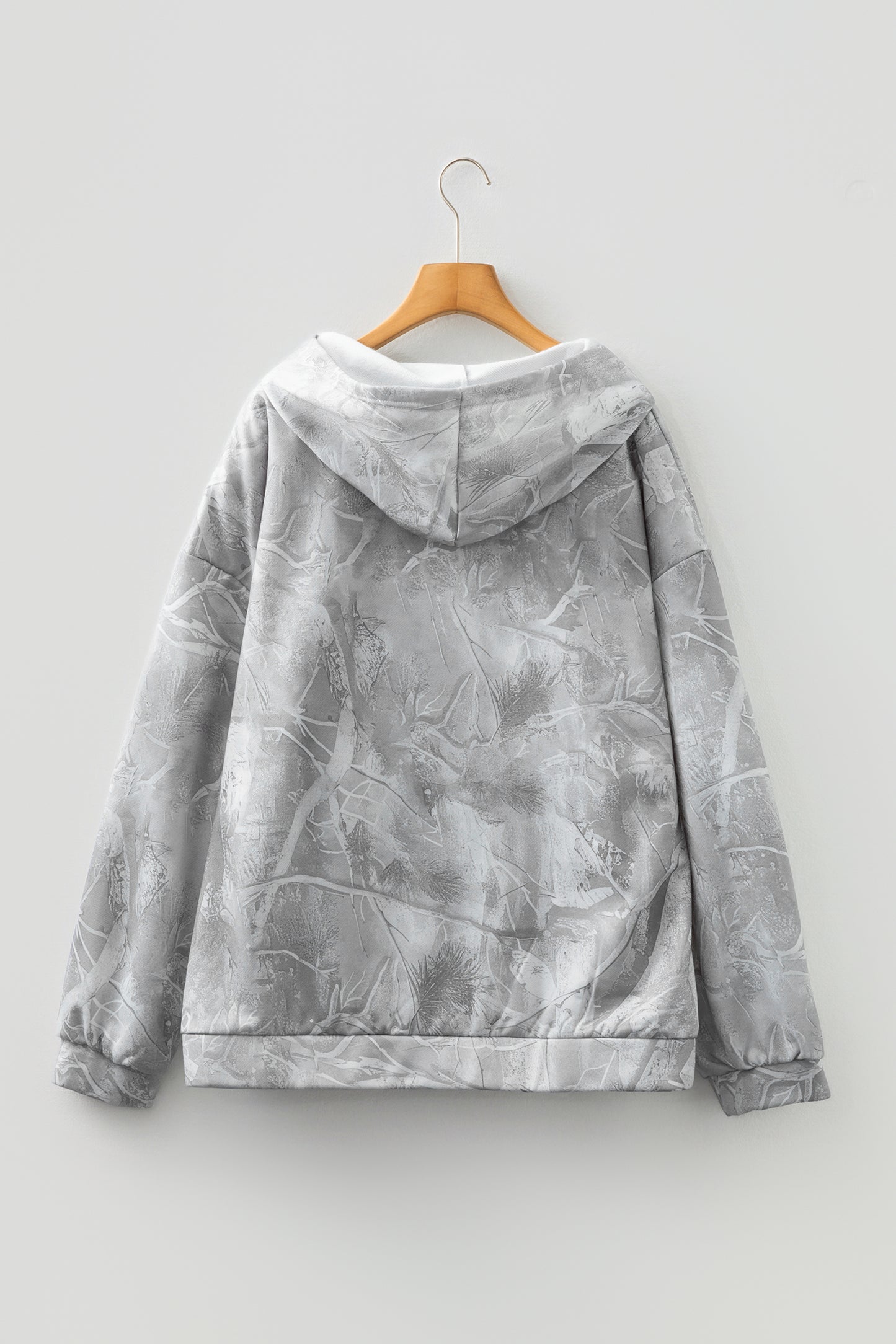 Gray Plus Size Camo Oversized Hoodie Sweatshirt