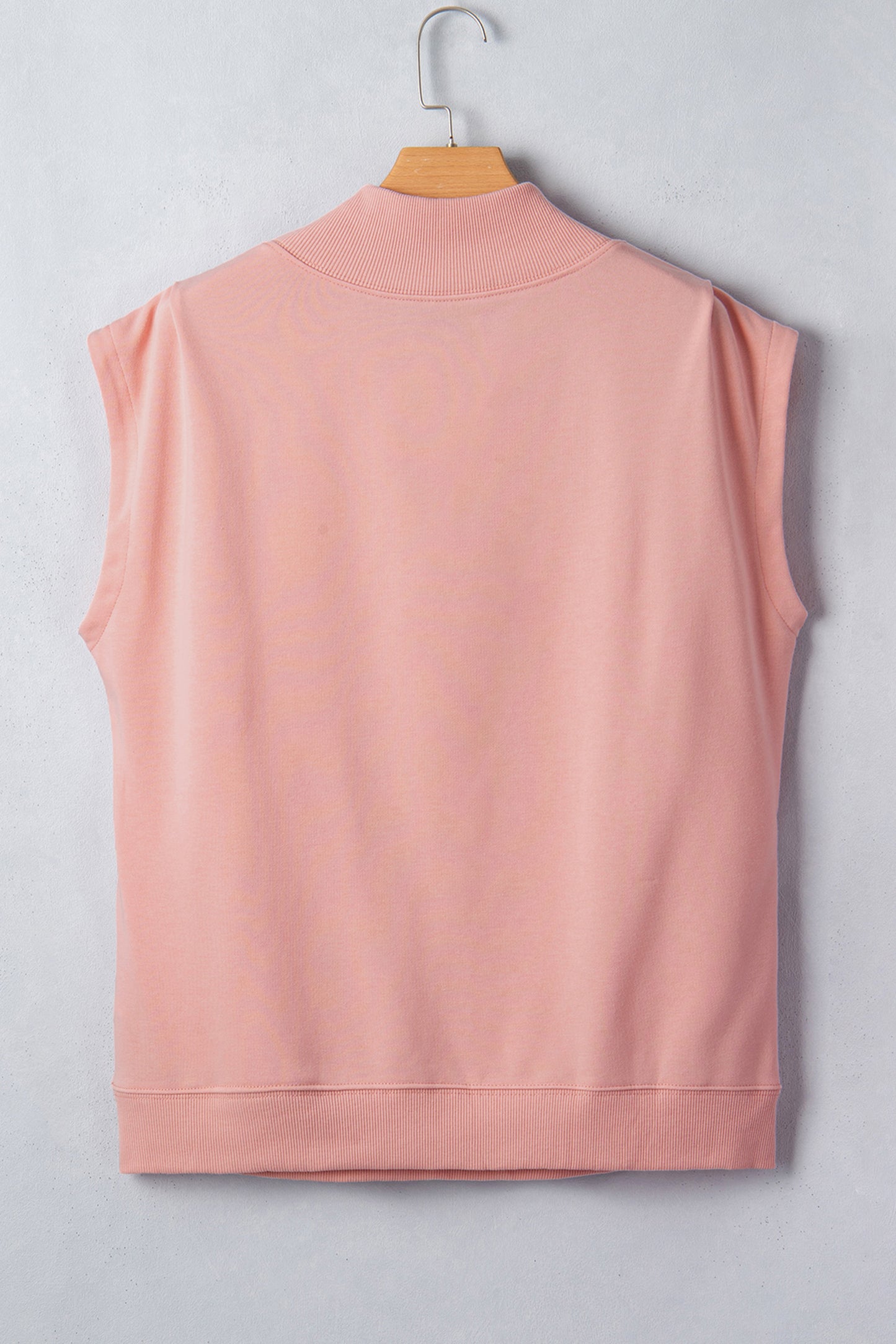 High Neck Cap Sleeve Loose Casual Top