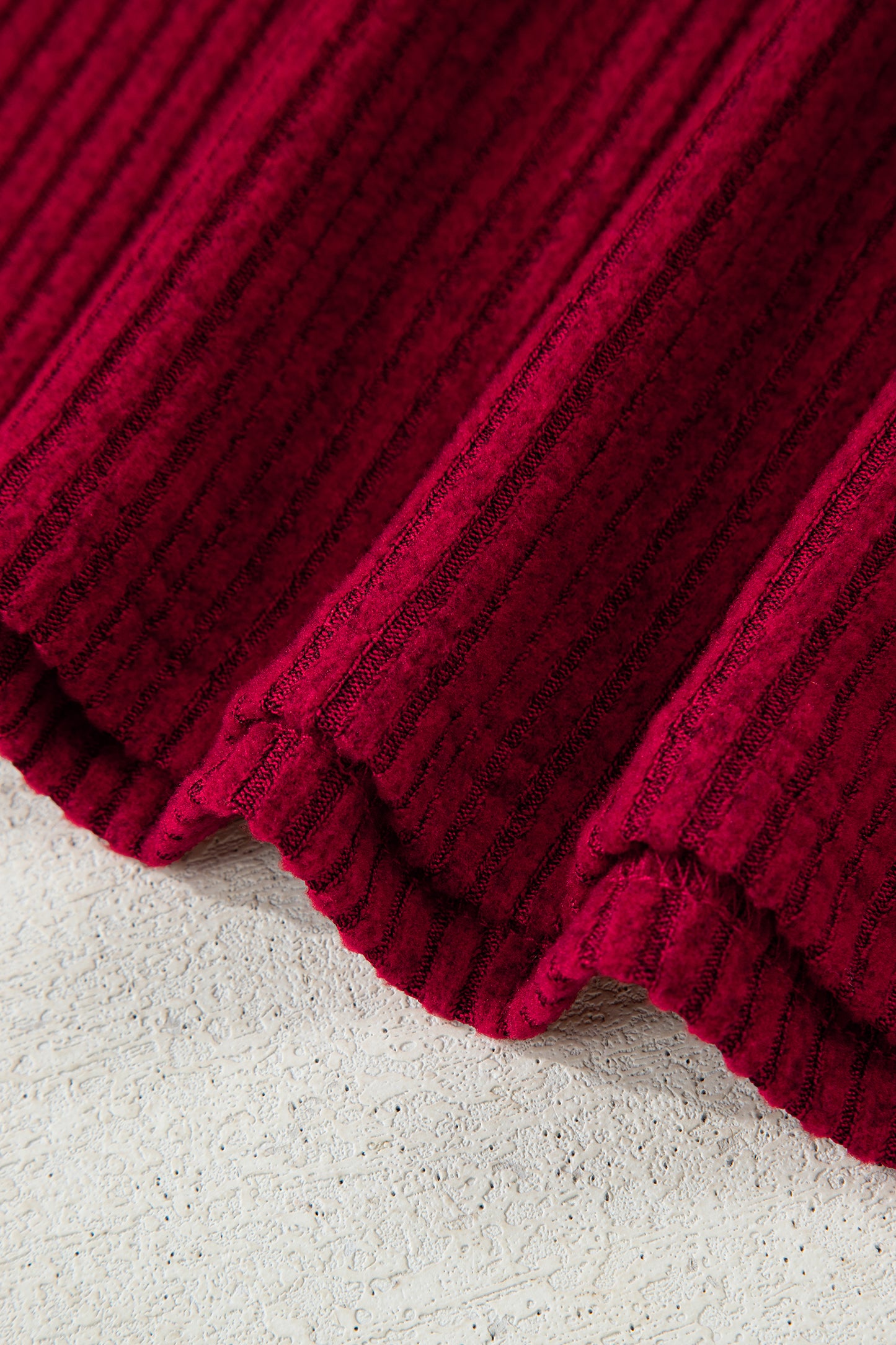 Bow Back Ribbed Knit V Neck Long Sleeve Top