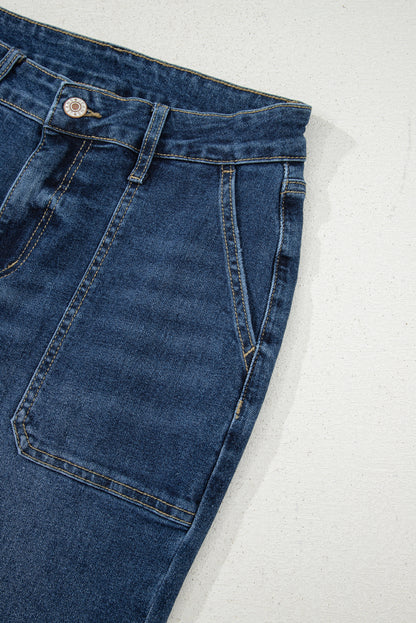 Breen Cropped High Rise Wide Leg Denim Pants