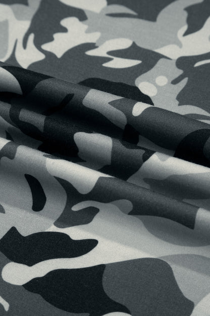 Green Western Camouflage Print Drawstring Casual Pants