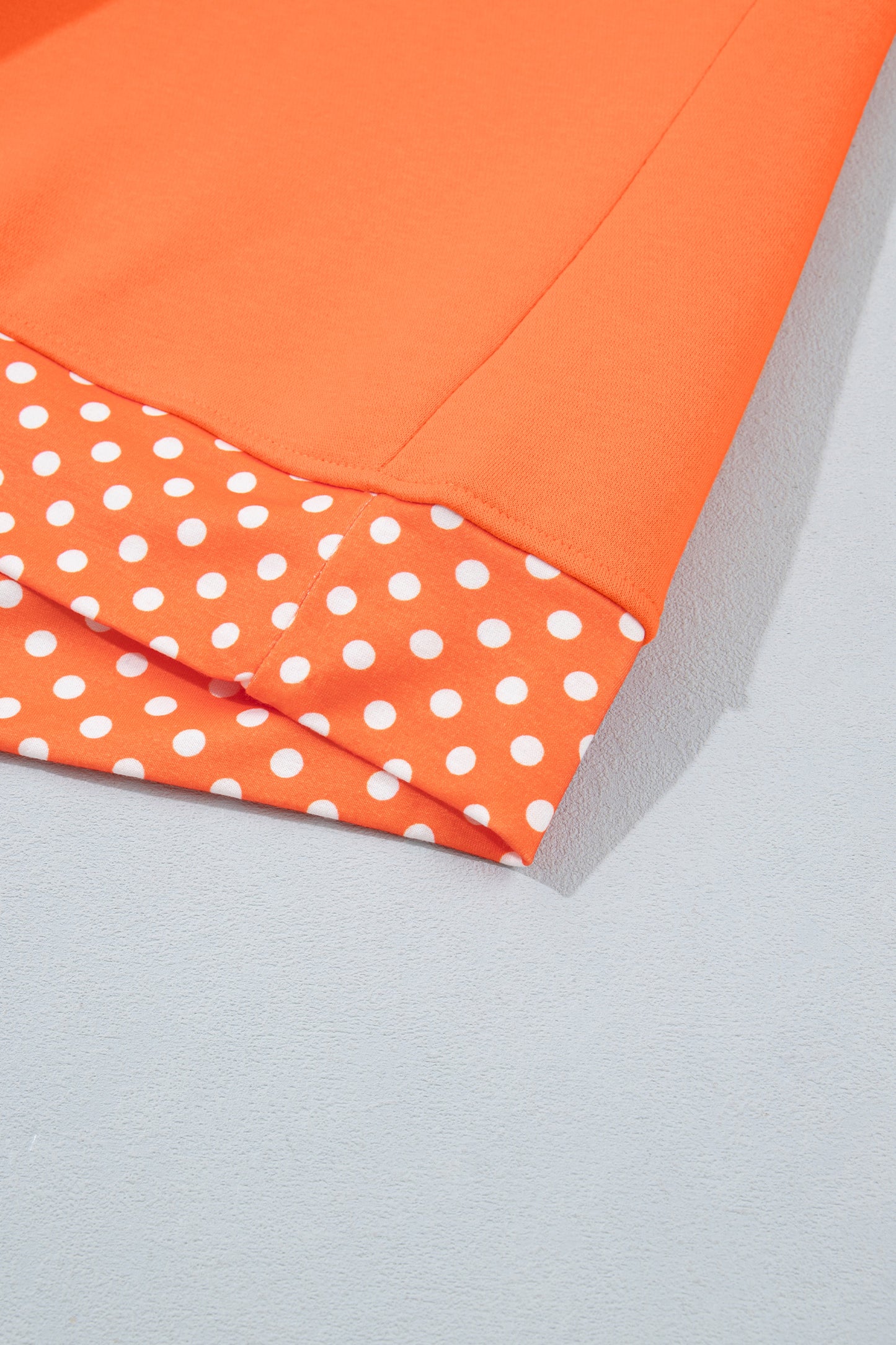 Red Polka Dot Trim Oversized Colorblock Sweatshirt