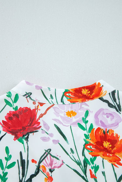 Easter Floral Ricrac Trim Puff Sleeve Mini Dress