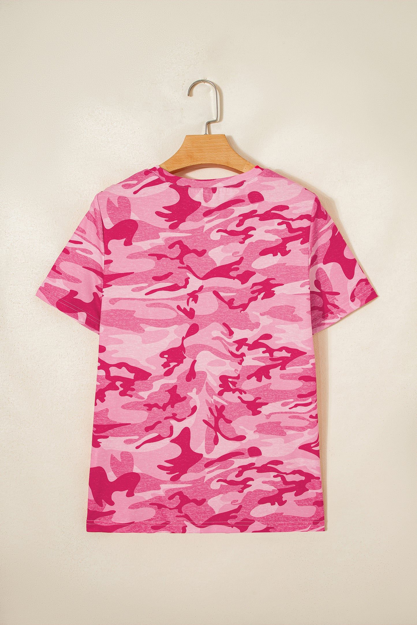 Green Camo Print Crew Neck Short Sleeve T Shirt