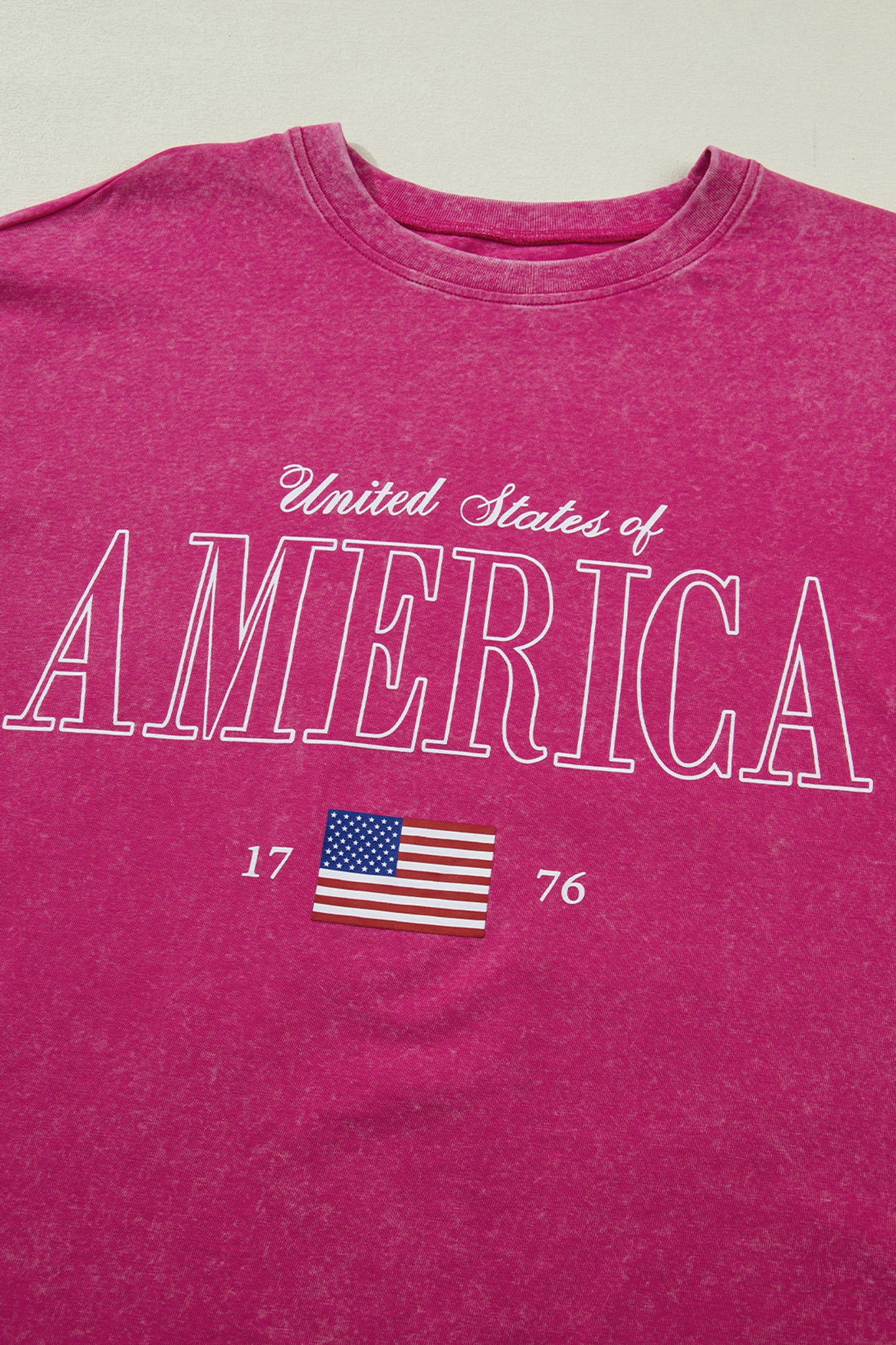 America 1776 Graphic Tee Mineral Wash Flag Day Shirt