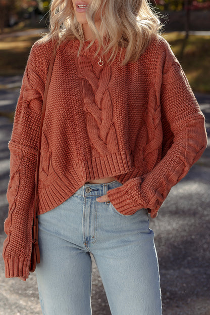 Redwood Chunky Cable Knit Slouchy Oversized Sweater