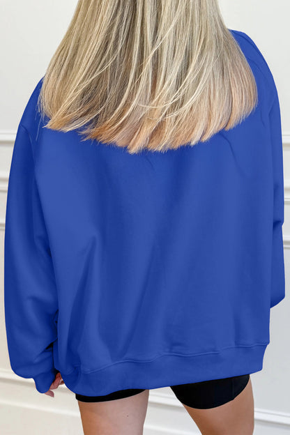 Oversized Mock Neck Sweatshirt Drop Shoulder Pullover