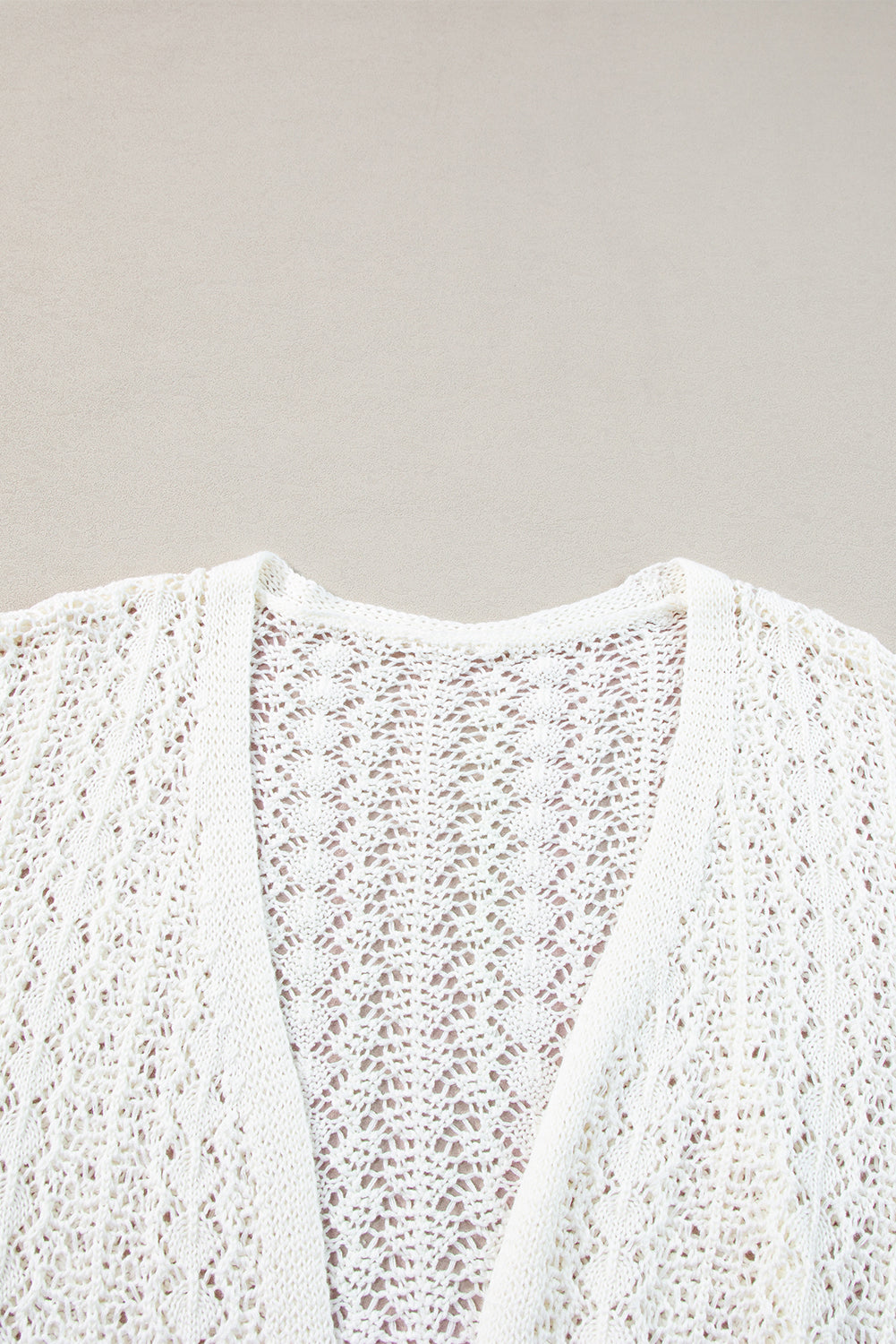 Chic Hollow Out Knit Cardigan with Drop Shoulders