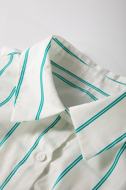 Mint Green St Patrick’s Striped Short Sleeve Shirt Dress