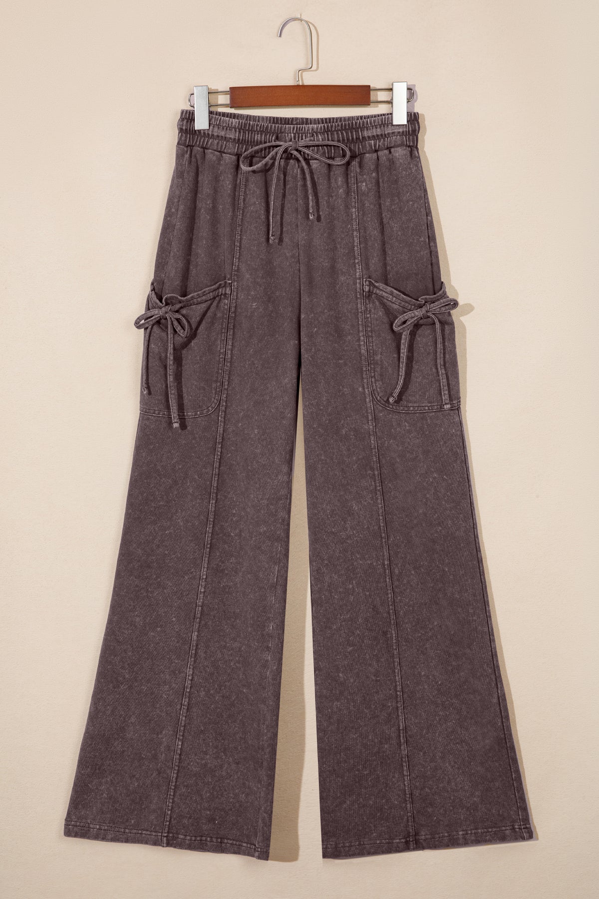 Women's Mineral Wash Cargo Pants with Drawstring Waist