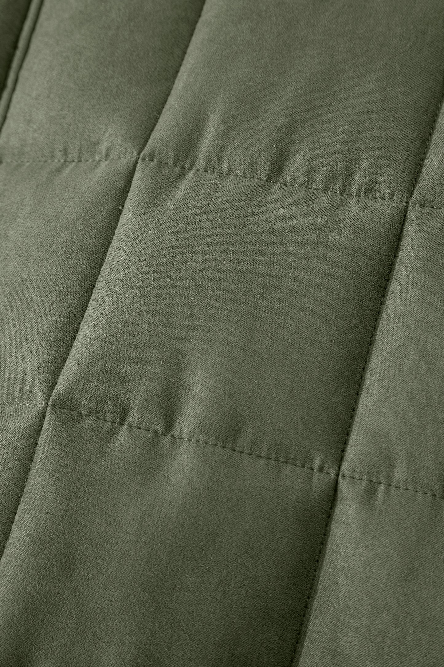 Olive Green Quilted Zip-Up Jacket with Pockets