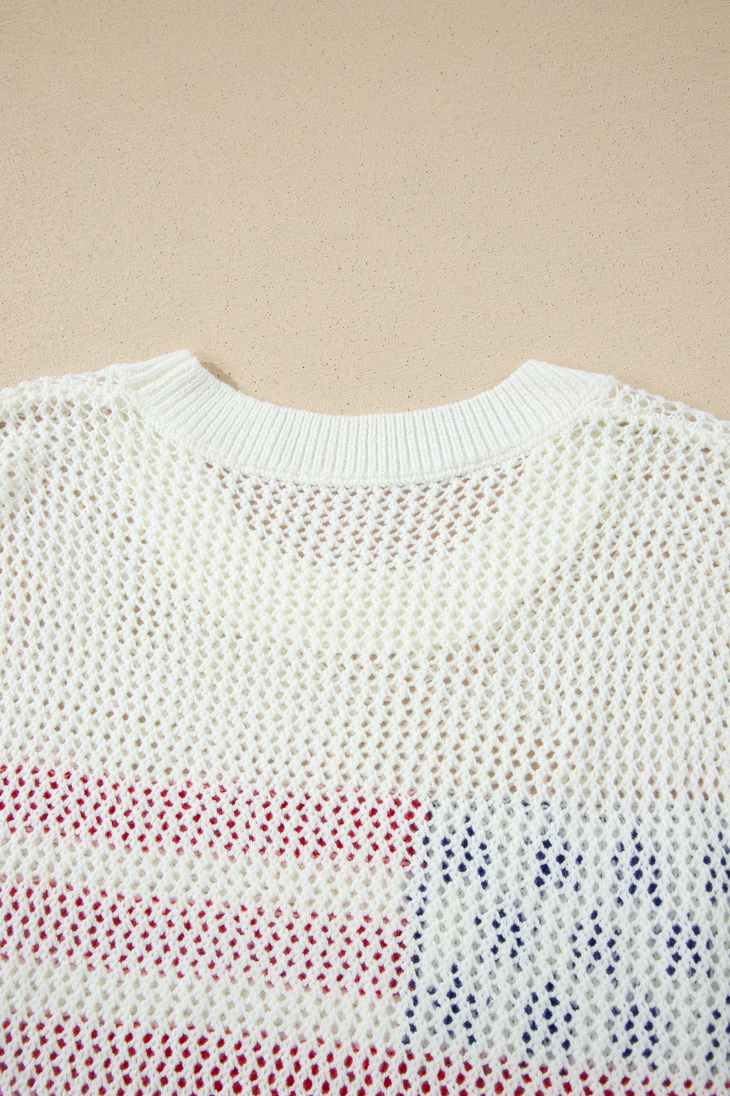American Flag Knit Sweater Vest Patriotic Summer Top
