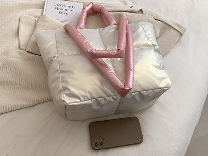 Light Down Cotton Padded Shoulder Padding Tote Bag