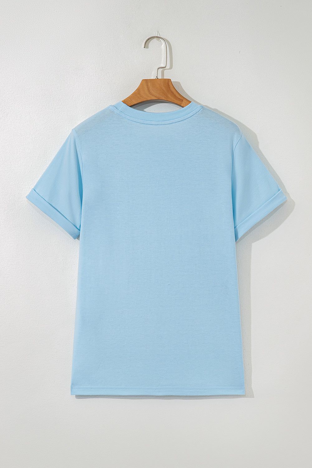 White Casual Crew Neck Short Sleeve Basic Tee