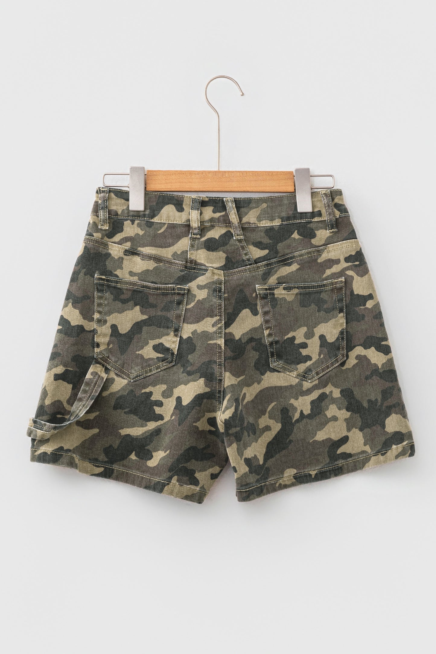 Camo Denim Shorts High Rise Western Casual Summer Shorts