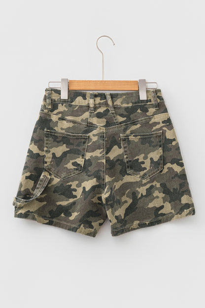 Camo Denim Shorts High Rise Western Casual Summer Shorts