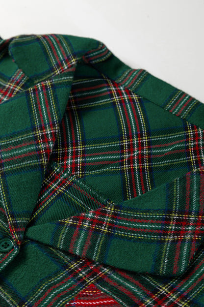 Plaid Pajama Set – Long Sleeve & Shorts