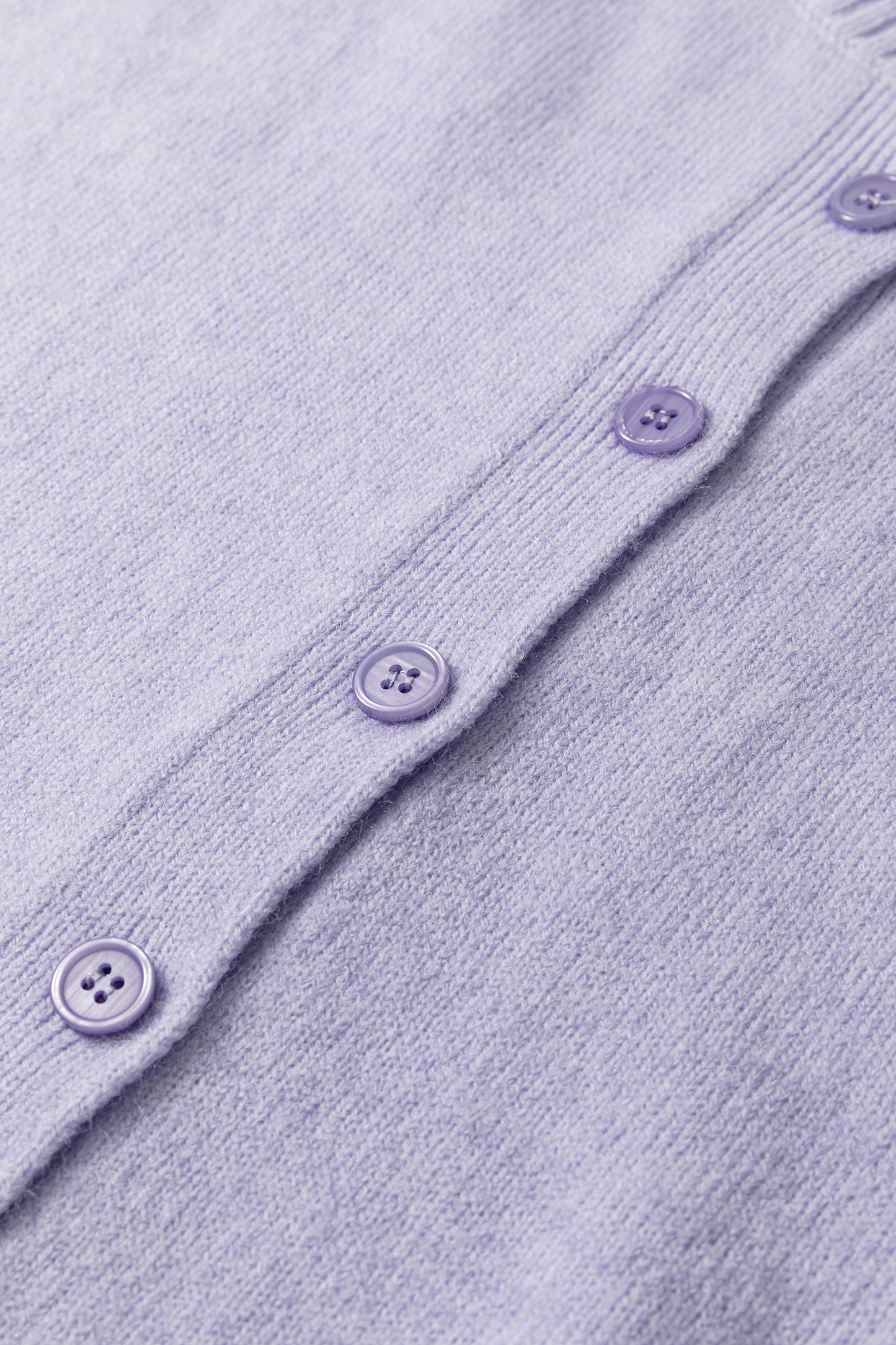 Lavender Boxy 3/4 Sleeve Button Down Knit Cardigan