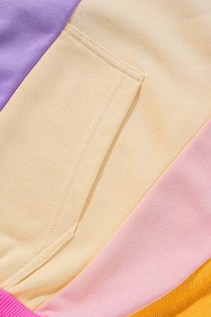 Oversized Colorblock Zip Up Hoodie – Retro Streetwear