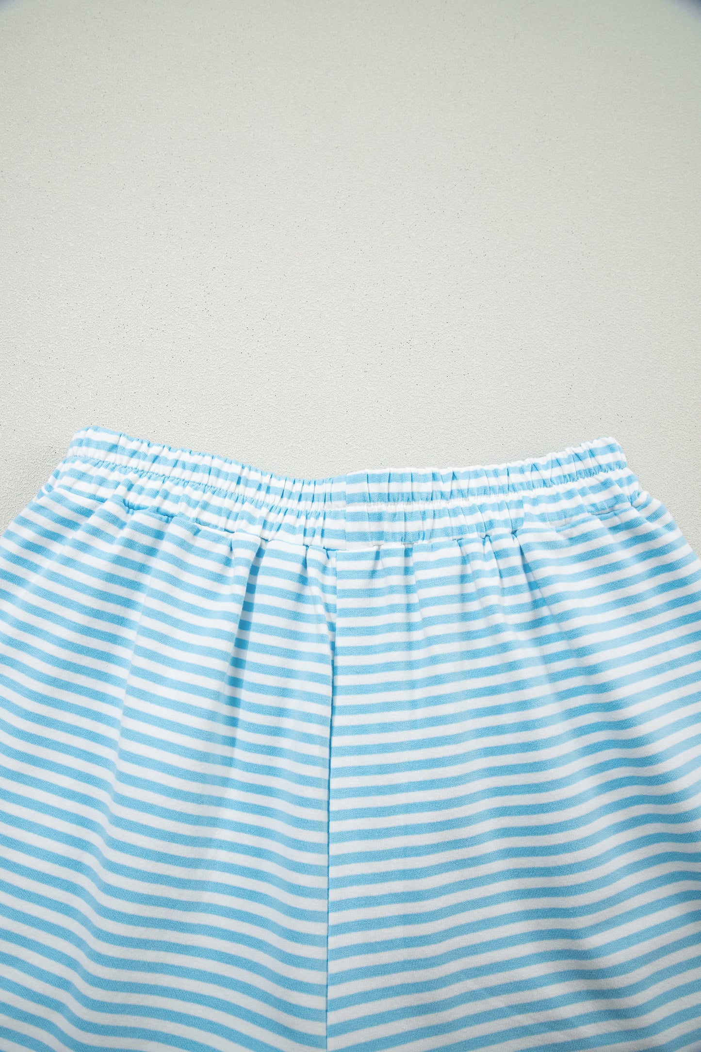 Pink Stripe Oversized Mock Neck Sweatshirt Shorts Set