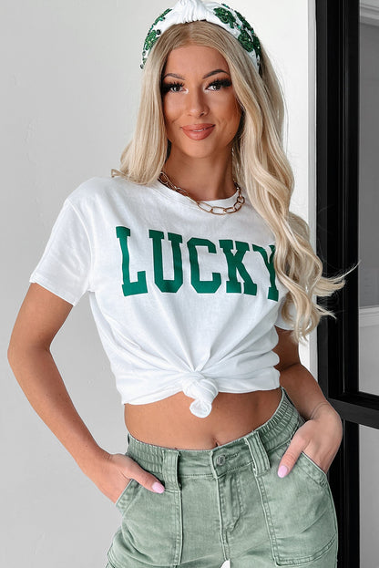 St. Patrick’s White Lucky Letter Graphic Tee