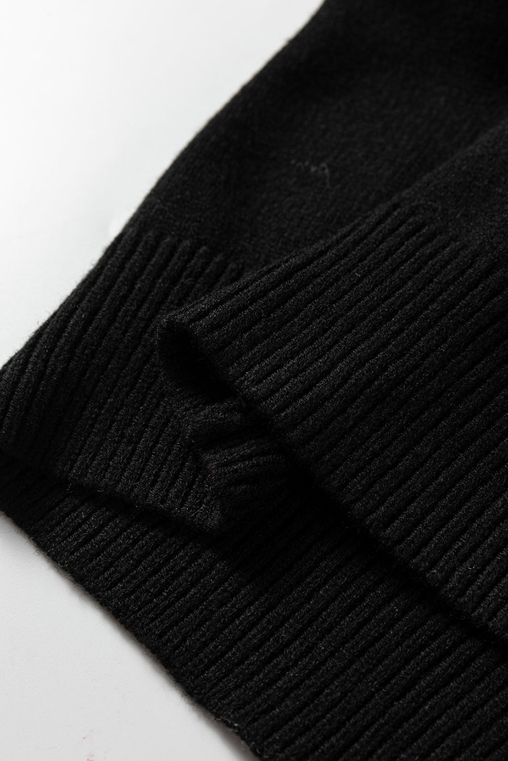 Black Beige Brown Colorblock Drop Shoulder Knit Sweater