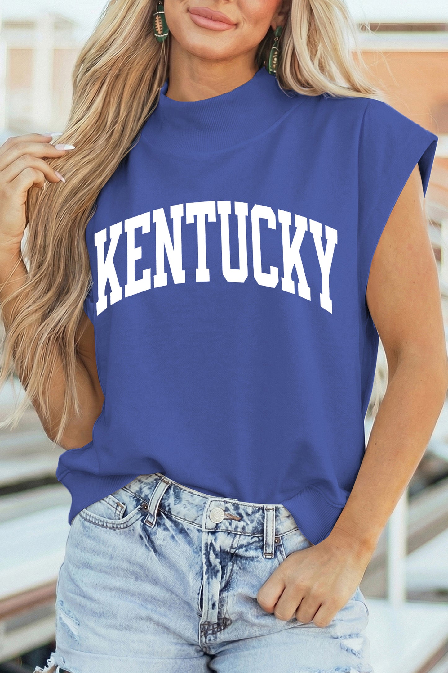 KENTUCKY Graphic Tee Women Sleeveless Summer Top