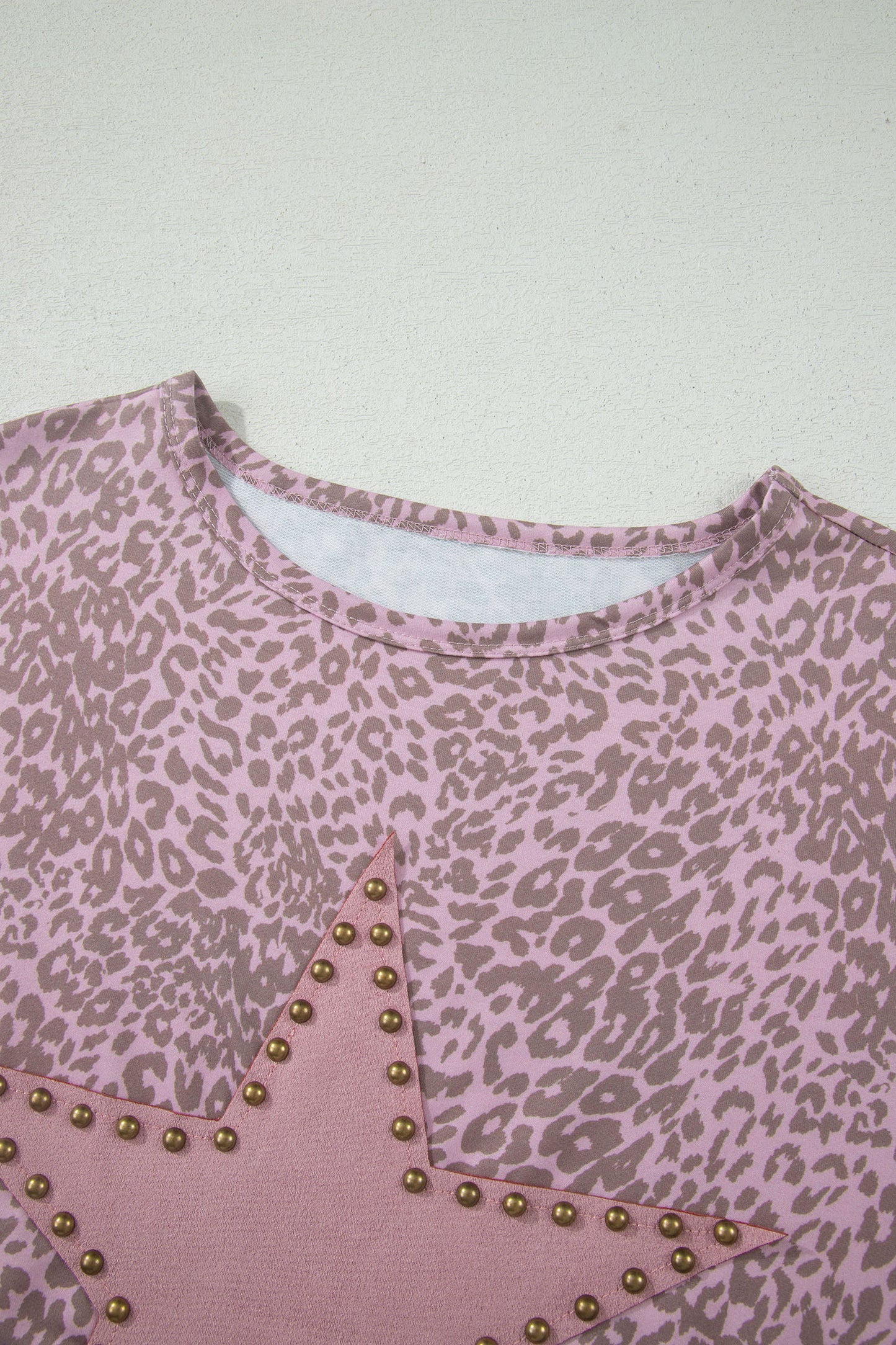 Leopard Star Patch Studded Oversized Western Graphic Tee