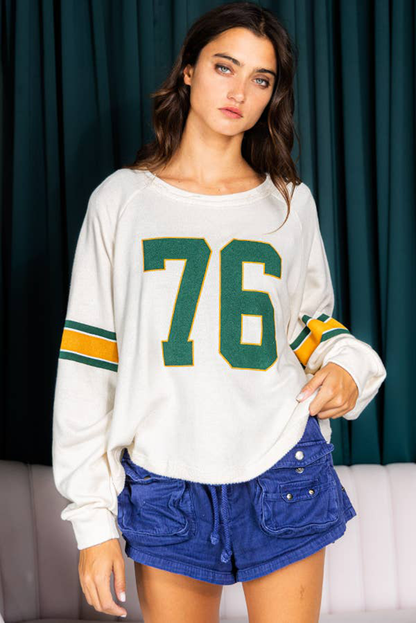 Vintage 76 Graphic Raglan Long Sleeve Sporty Tee