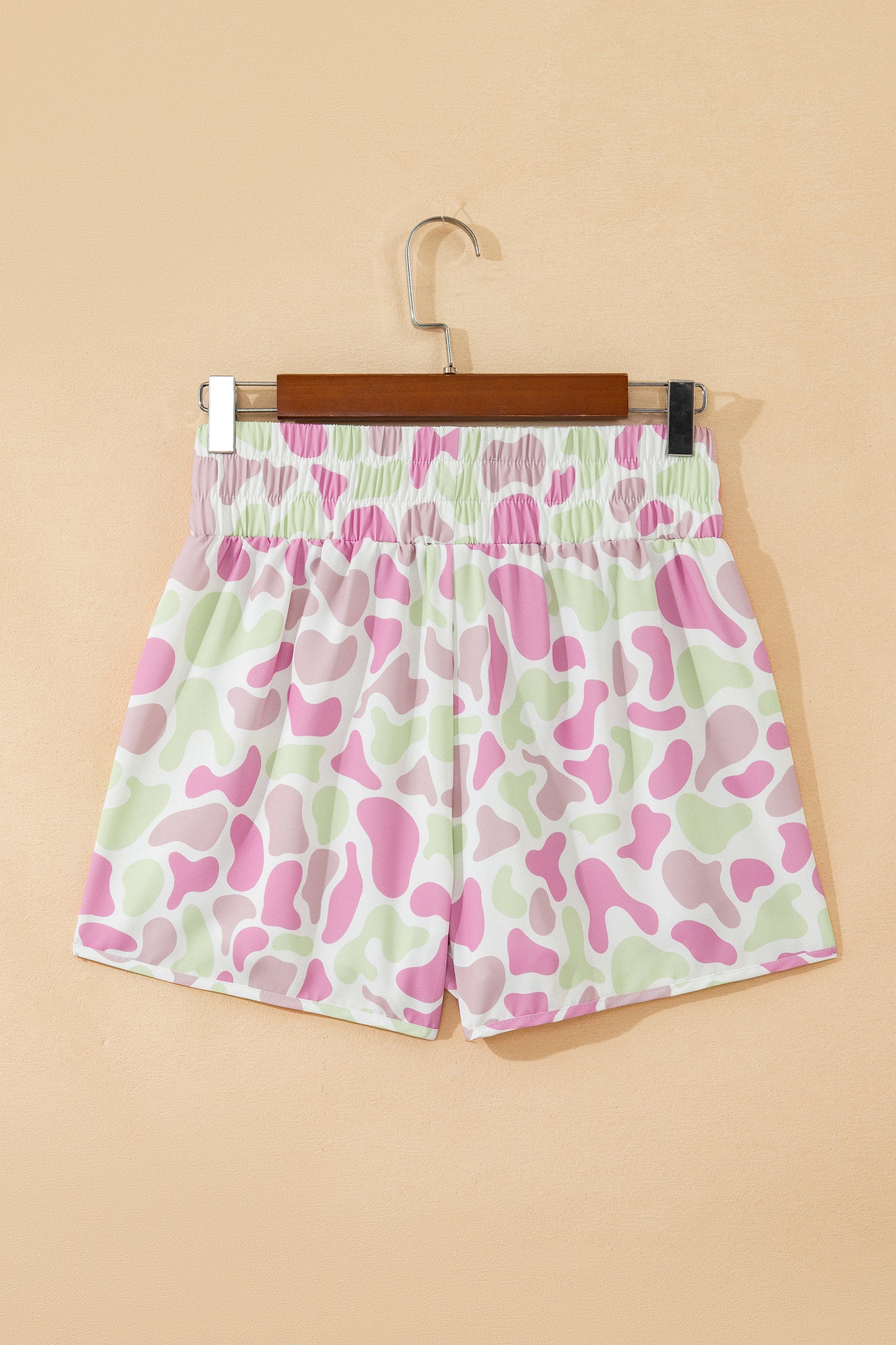 Sky Blue Western Camo Print High Waist Athleisure Shorts