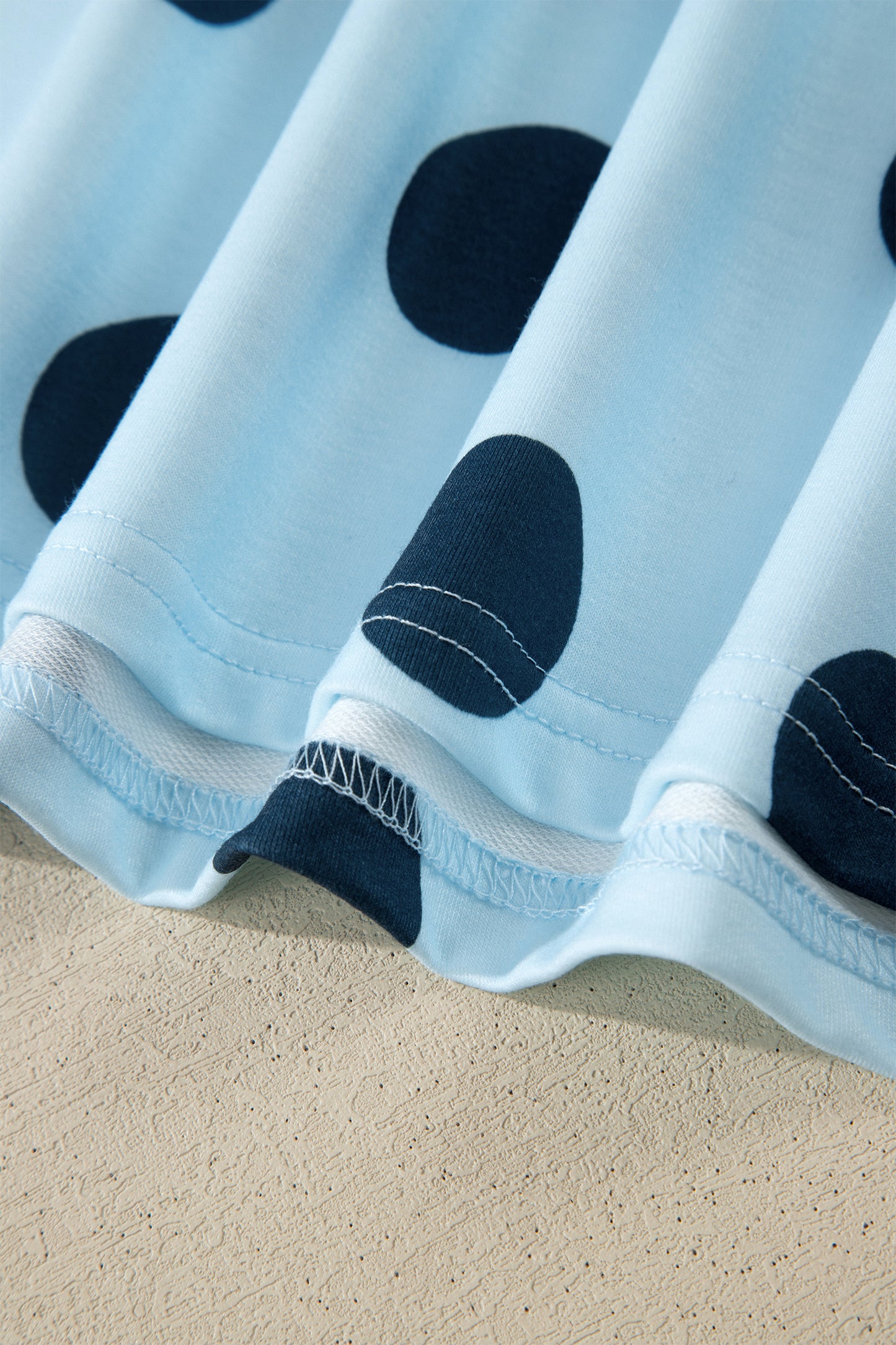 Polka Dot Lounge Set Tee and Drawstring Shorts Set
