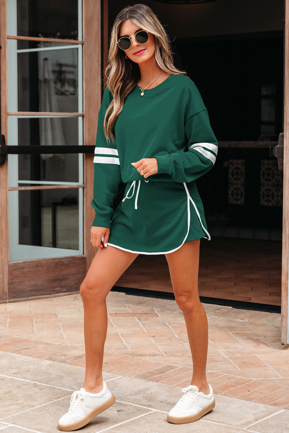 Orange Game Day Varsity Sweatshirt & Skort Set
