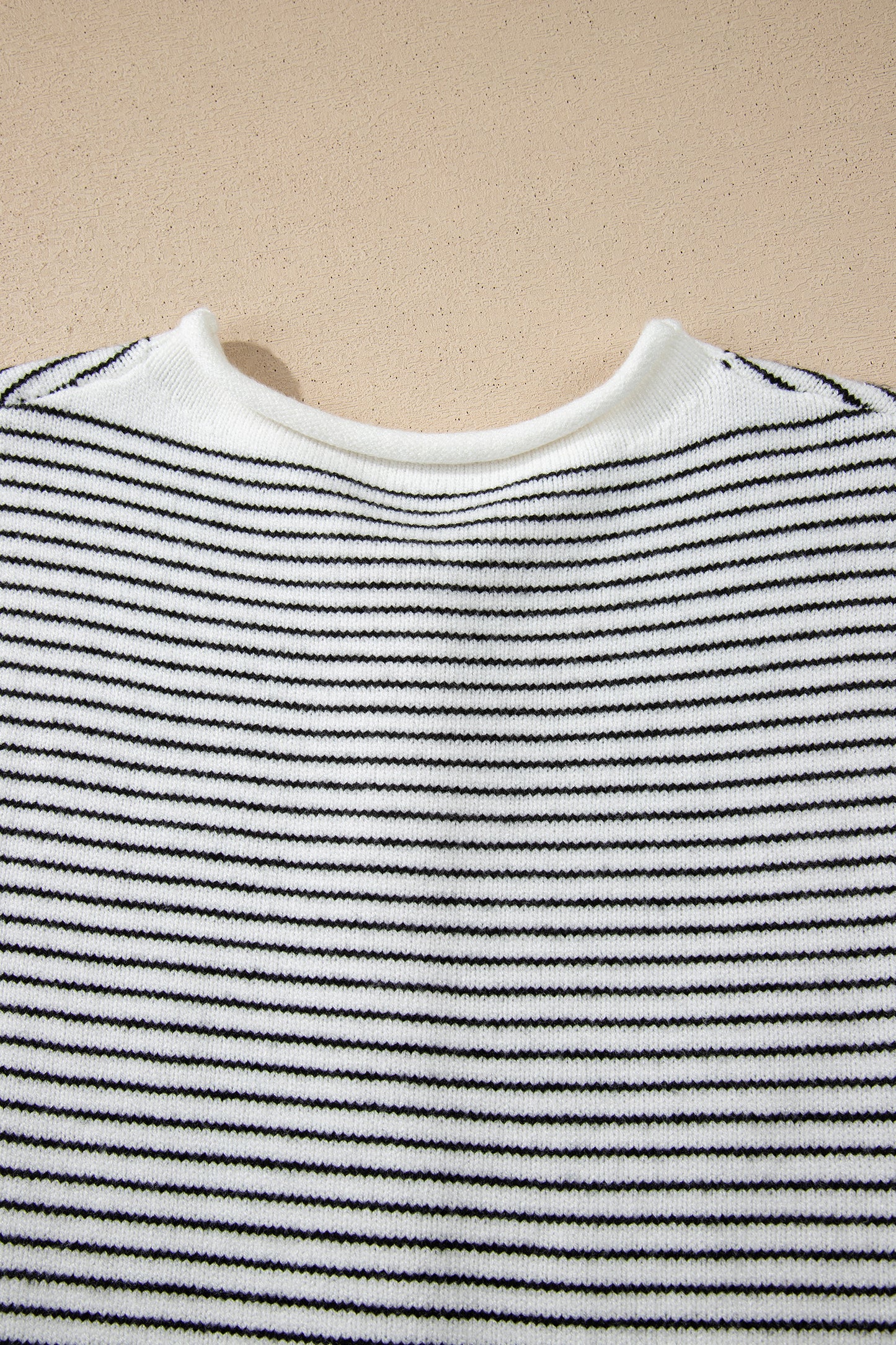 Striped Knit Cap Sleeve Button Down Casual Cardigan Top