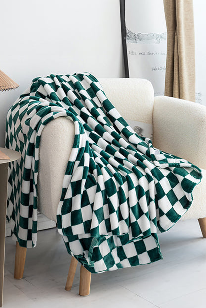 Yellow Checkerboard Printed Soft Throw Blanket 120*200cm