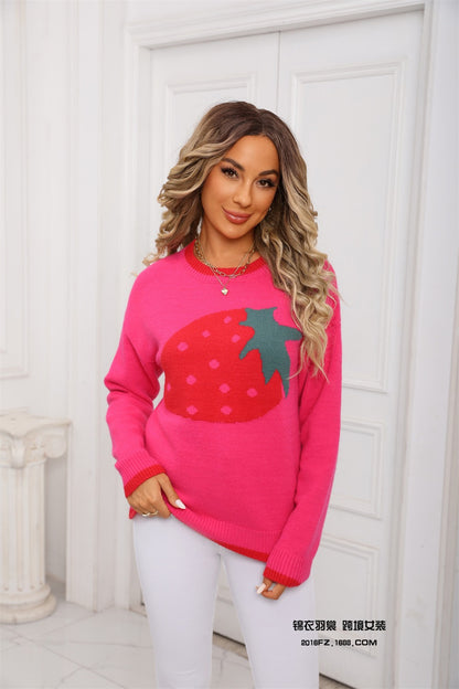 Cute Strawberry Knit Sweater – Valentine’s Day Pullover