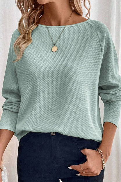 Moonlight Textured Raglan Sleeve Knit Top
