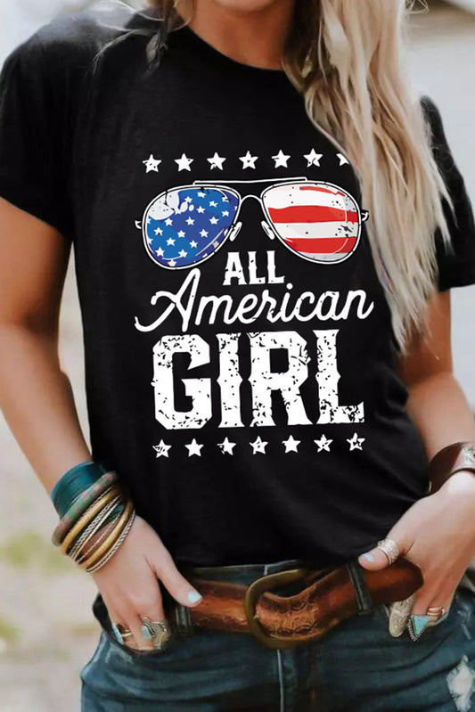 American Girl Graphic Tee Independence Day Flag Day Shirt