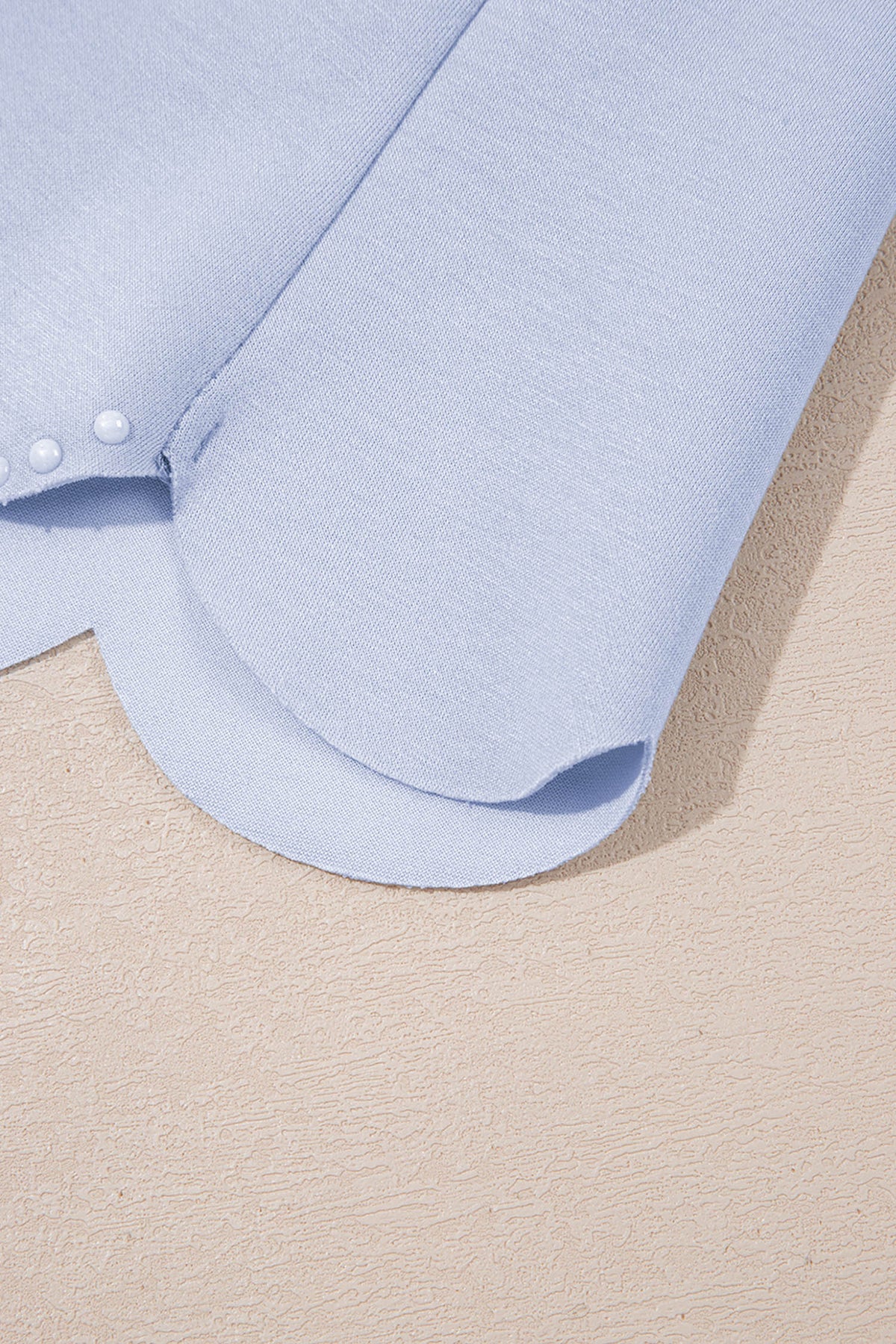 Scalloped Hem Puff Sleeve Lounge Set Casual Two Piece