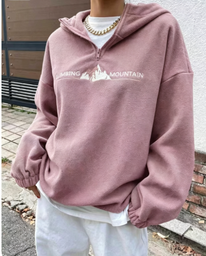 Women's Oversized Fleece Quarter Zip Hoodie