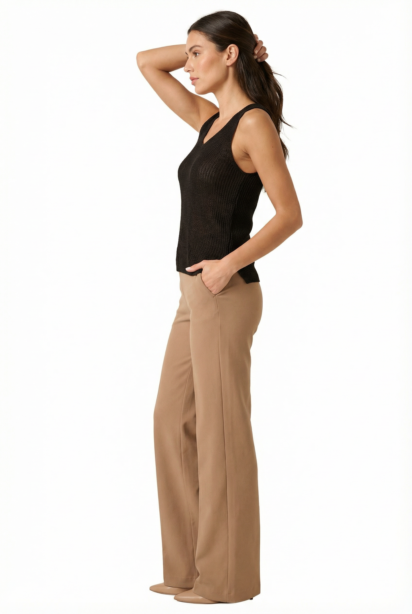 Lightweight Knit V Neck Sleeveless Sweater Tank Top