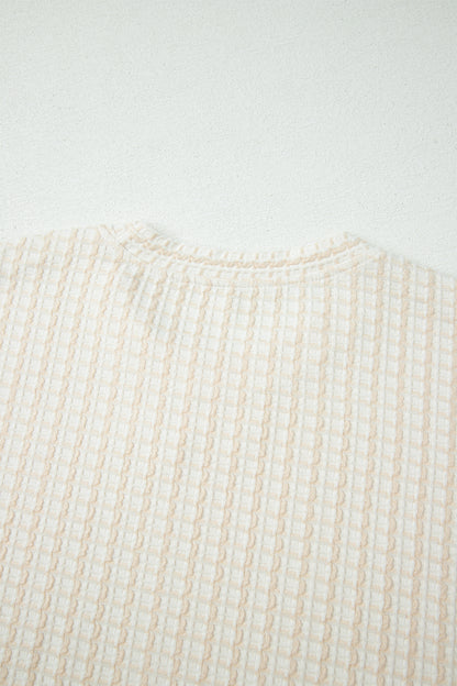 Textured Knit Set Loose Fit Lounge Top Wide Leg Pants