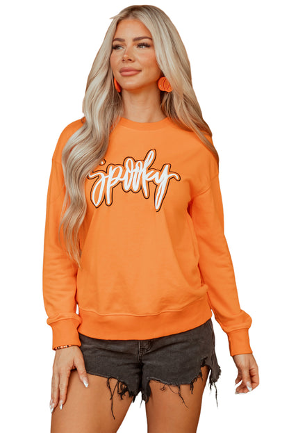 Spooky Graphic Halloween Crew Neck Sweatshirt